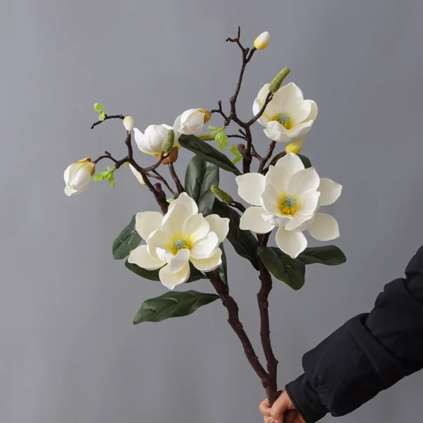 Winter Magnolia Artificial Flowers – Elegant Home & Wedding - Image 3