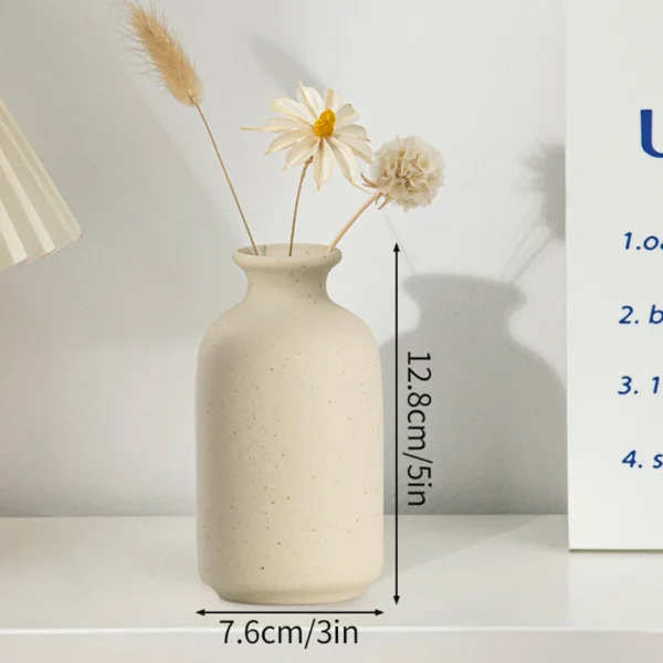 White Nordic Ceramic Flower Vase – Modern Room Decor - Image 30