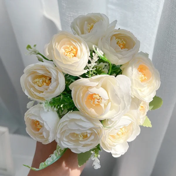 Artificial Peony Bouquet 30cm – 10 Heads Silk Flowers - Image 11