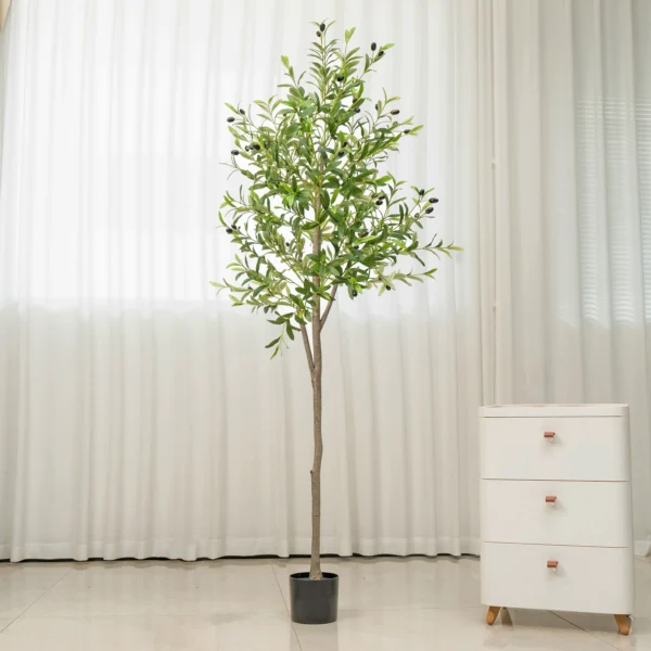 Artificial Olive Tree 4-6FT with Fruit & Decorative Pot - Image 4