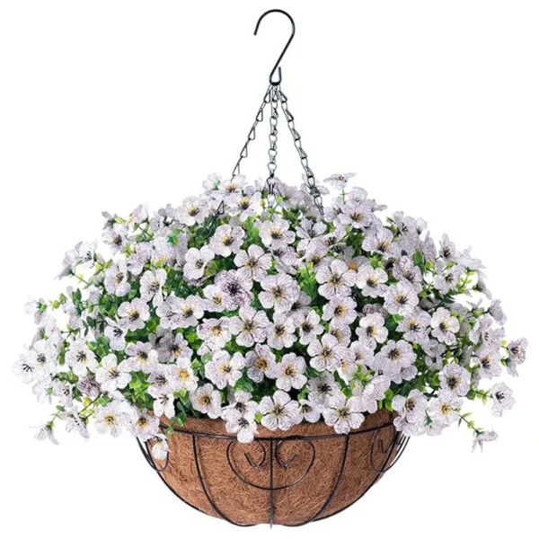 Artificial Violet Hanging Basket – Summer Flowers - Image 19