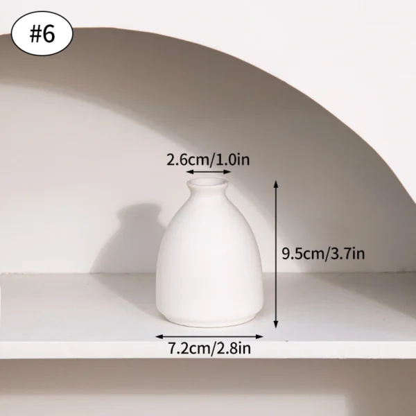White Nordic Ceramic Flower Vase – Modern Room Decor - Image 14