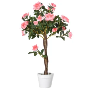 Artificial Pink Rose Plant in Pot – 90cm Indoor Decor