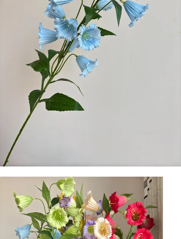 Summer Wedding Bouquet Artificial Silk Bellflowers - Image 21
