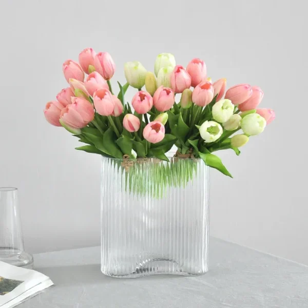 10 Heads Latex Tulip Bouquet – Artificial Wedding Flowers - Image 3