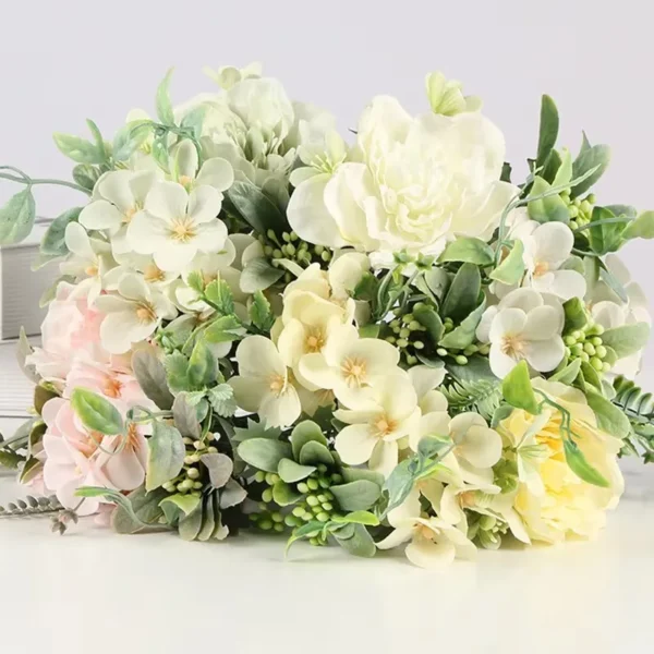 27cm Rose & Peony Silk Bouquet – Sympathy & Funerals - Image 2