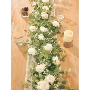 Elegant 5.9FT Eucalyptus & Rose Wedding Garland