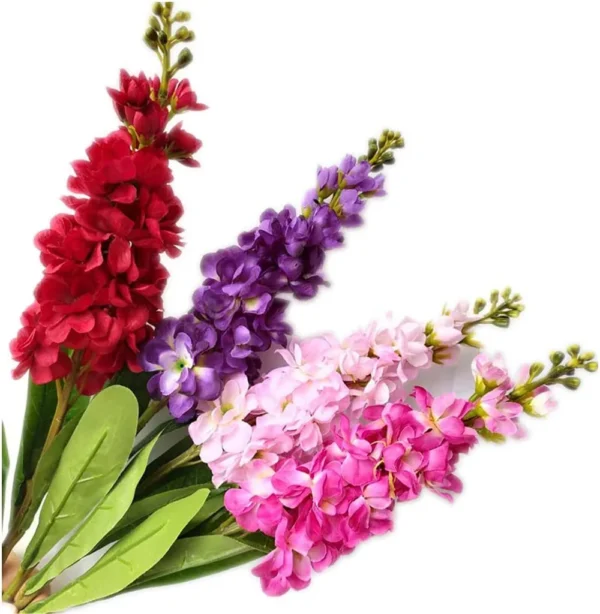 Silk Delphinium Faux Flowers – Anniversary Decor, 10pcs - Image 2