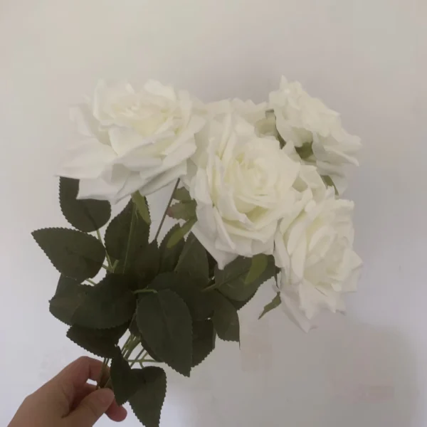 Artificial Roses Bouquet – Pink Blue Purple Silk Flowers - Image 7