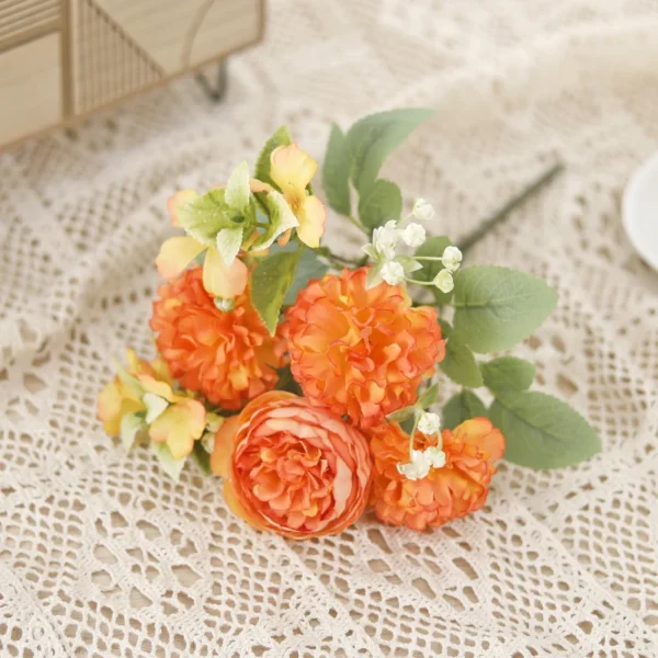 Artificial Peony & Hydrangea Silk Bouquet – Wedding & Home - Image 11