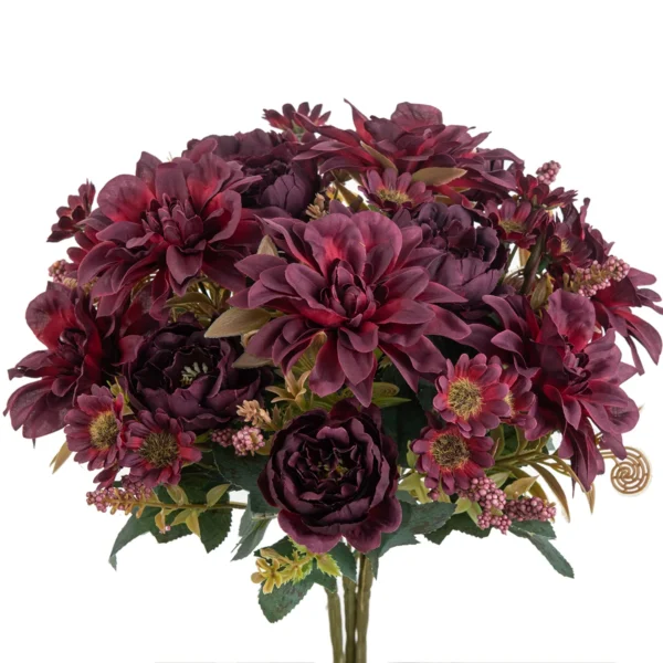 Silk Dahlia & Rose Artificial Bouquet for Weddings & Decor - Image 11