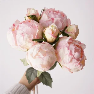 Retro Silk Peony Bouquet – Birthday & Home Decor