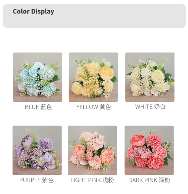 Vintage Silk Rose Bouquet for Weddings & Home Decor - Image 14