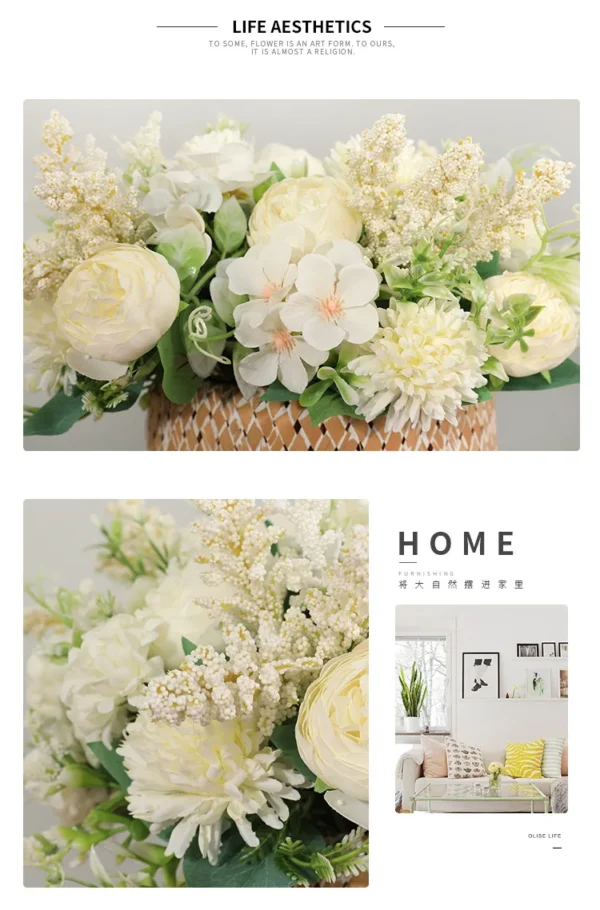 Vintage Silk Rose Bouquet for Weddings & Home Decor - Image 19