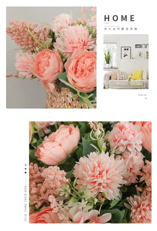 Vintage Silk Rose Bouquet for Weddings & Home Decor - Image 23