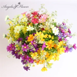 Silk Daisy Bouquet 28 Heads – Artificial Home & Wedding Decor