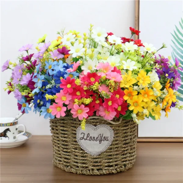 Silk Daisy Bouquet 28 Heads – Artificial Home & Wedding Decor - Image 3