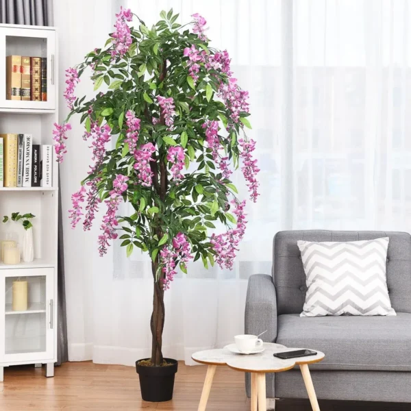 180cm Artificial Wisteria Tree in Pot – Realistic Greenery - Image 4