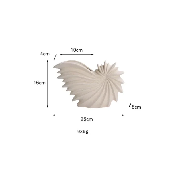 White Ceramic Conch Vase – Modern Nordic Tabletop Pot - Image 19