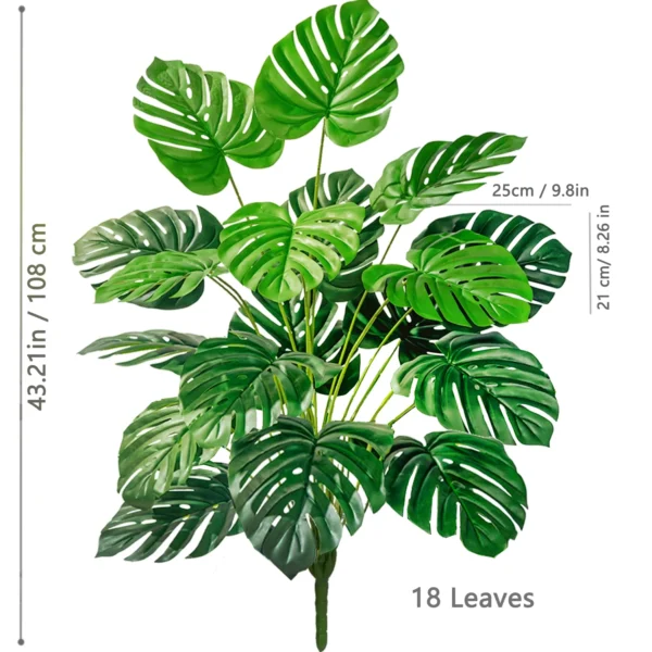 Artificial Monstera Palm Tree with Silk Turtle Leaves 108cm - Image 38