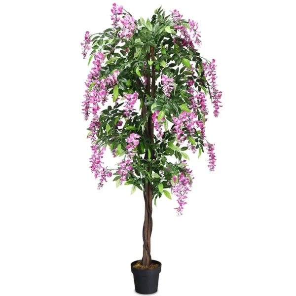 180cm Artificial Wisteria Tree in Pot – Realistic Greenery - Image 2