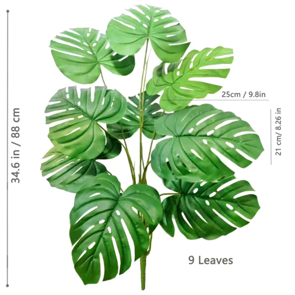 Artificial Monstera Palm Tree with Silk Turtle Leaves 108cm - Image 29