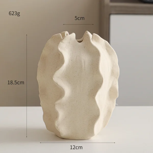 White Ceramic Conch Vase – Modern Nordic Tabletop Pot - Image 8