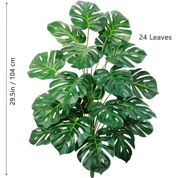 Artificial Monstera Palm Tree with Silk Turtle Leaves 108cm - Image 7
