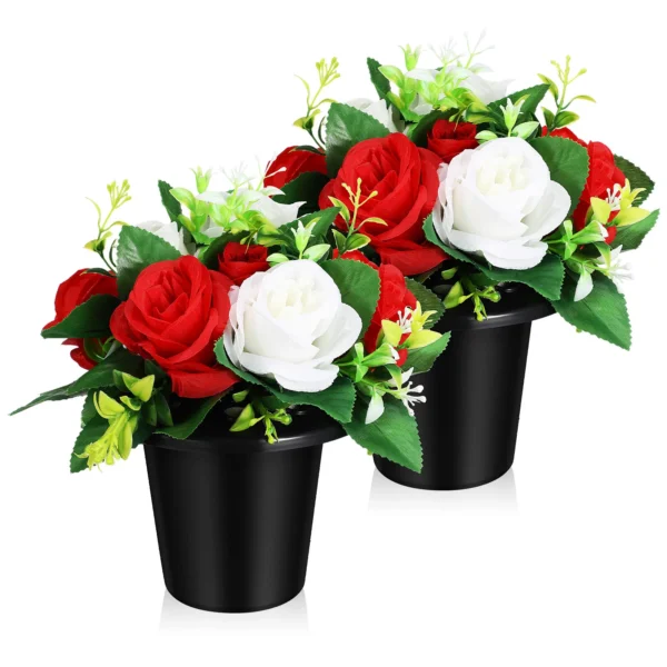 Handcrafted Cemetery Flower Pair – Long-Lasting Decor - Image 5