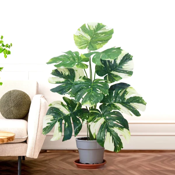 Artificial Monstera Palm Tree with Silk Turtle Leaves 108cm - Image 49