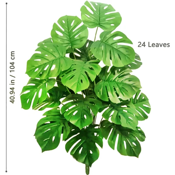 Artificial Monstera Palm Tree with Silk Turtle Leaves 108cm - Image 8