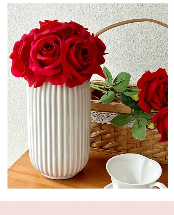 Velvet Artificial Roses Bouquet with Long Stems - Image 40