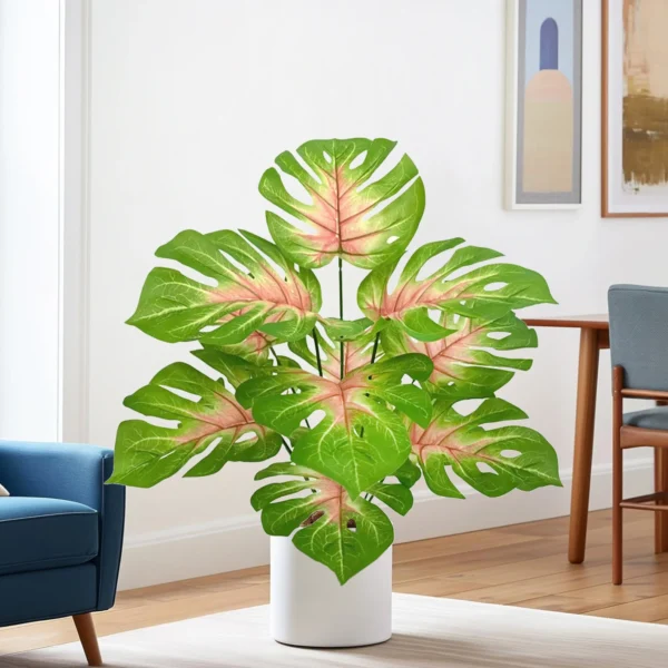 Artificial Monstera Palm Tree with Silk Turtle Leaves 108cm - Image 64