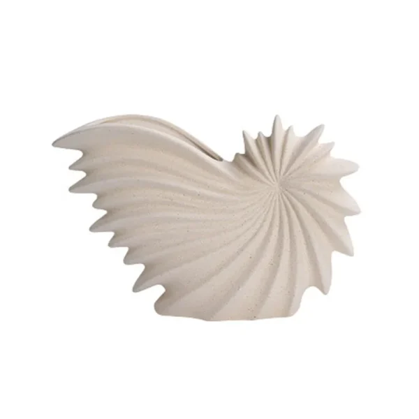 White Ceramic Conch Vase – Modern Nordic Tabletop Pot - Image 5