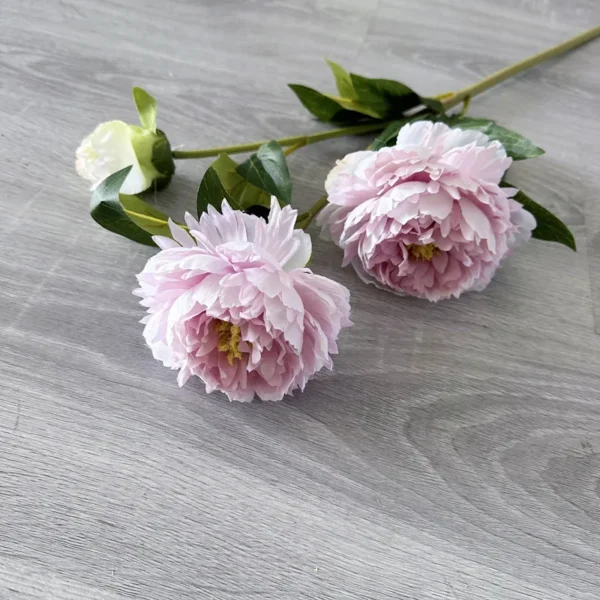 Elegant Silk Peony Branch – 3 Heads Artificial Flowers - Image 10