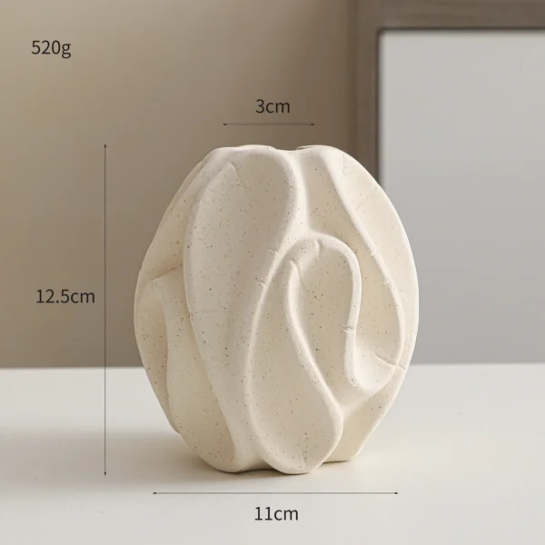 White Ceramic Conch Vase – Modern Nordic Tabletop Pot - Image 12