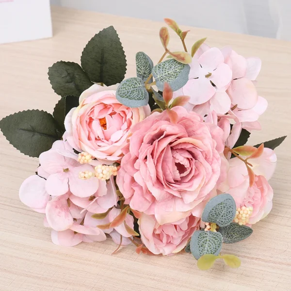 Autumn Silk Rose & Peony Bouquet for Weddings & Decor - Image 7