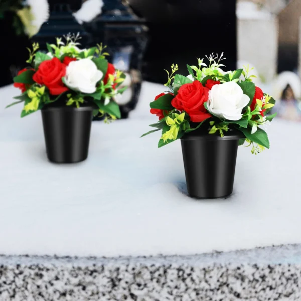Handcrafted Cemetery Flower Pair – Long-Lasting Decor - Image 6