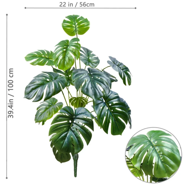 Artificial Monstera Palm Tree with Silk Turtle Leaves 108cm - Image 17
