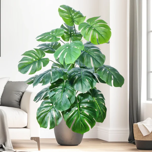 Artificial Monstera Palm Tree with Silk Turtle Leaves 108cm - Image 50