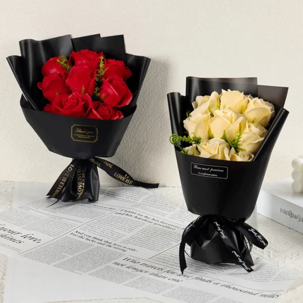 9 Rose Soap Flower Bouquet Gift for Party & Wedding Decor - Image 6