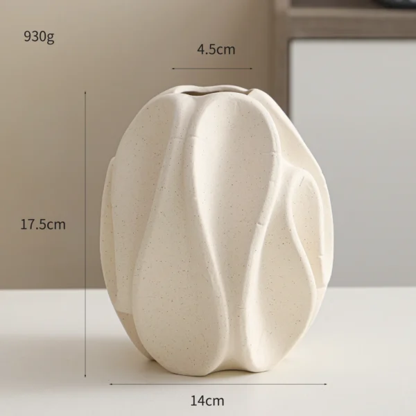 White Ceramic Conch Vase – Modern Nordic Tabletop Pot - Image 11