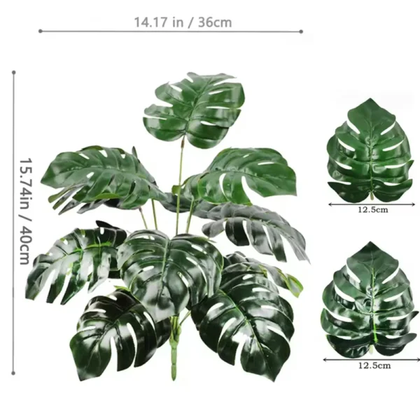 Artificial Monstera Palm Tree with Silk Turtle Leaves 108cm - Image 39