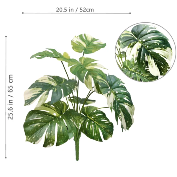 Artificial Monstera Palm Tree with Silk Turtle Leaves 108cm - Image 13