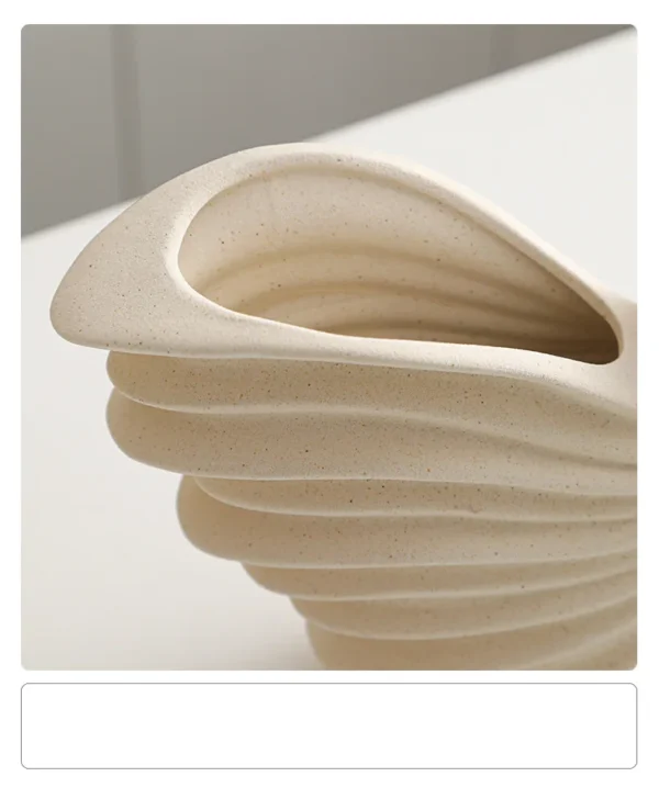 White Ceramic Conch Vase – Modern Nordic Tabletop Pot - Image 28