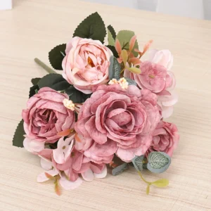 Autumn Silk Rose & Peony Bouquet for Weddings & Decor