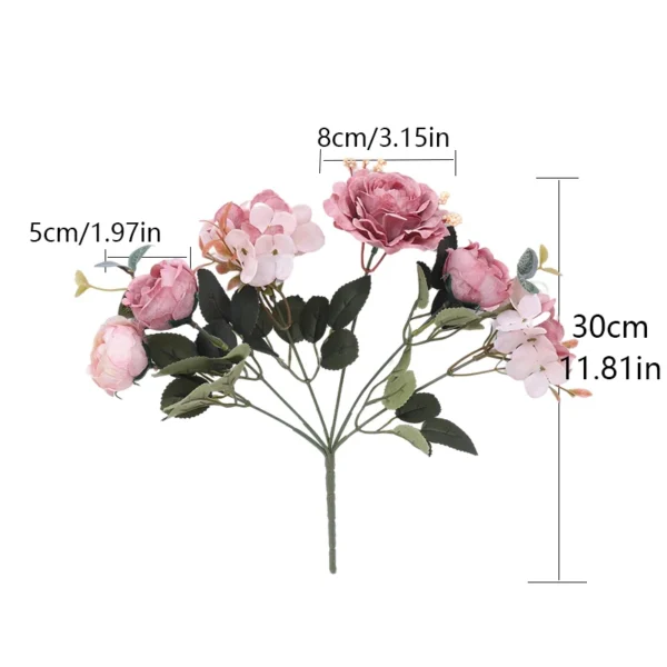 Autumn Silk Rose & Peony Bouquet for Weddings & Decor - Image 6
