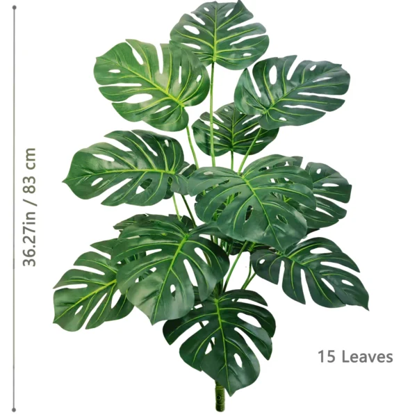 Artificial Monstera Palm Tree with Silk Turtle Leaves 108cm - Image 11