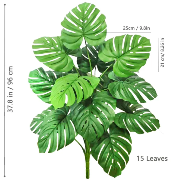 Artificial Monstera Palm Tree with Silk Turtle Leaves 108cm - Image 35