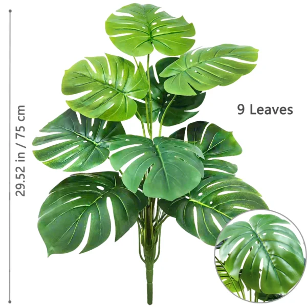 Artificial Monstera Palm Tree with Silk Turtle Leaves 108cm - Image 43